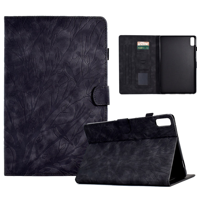 Custodia per tablet PU Fortune Tree Pressure Flower con funzione Wake-up/Sleep, For Lenovo Tab P11 Gen 2, For Lenovo Tab P11 J606F, For Lenovo Tab P11 Pro Gen 2, For Samsung Galaxy Tab A8 10.5 2021