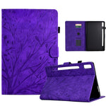 Custodia per tablet PU Fortune Tree Pressure Flower con funzione Wake-up/Sleep, For Lenovo Tab P11 Gen 2, For Lenovo Tab P11 J606F, For Lenovo Tab P11 Pro Gen 2, For Samsung Galaxy Tab A8 10.5 2021