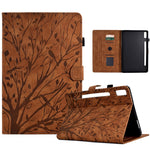 Custodia per tablet PU Fortune Tree Pressure Flower con funzione Wake-up/Sleep, For Lenovo Tab P11 Gen 2, For Lenovo Tab P11 J606F, For Lenovo Tab P11 Pro Gen 2, For Samsung Galaxy Tab A8 10.5 2021