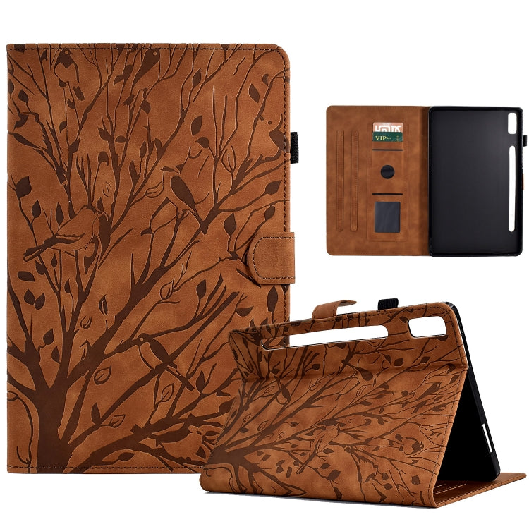 Custodia per tablet PU Fortune Tree Pressure Flower con funzione Wake-up/Sleep, For Lenovo Tab P11 Gen 2, For Lenovo Tab P11 J606F, For Lenovo Tab P11 Pro Gen 2, For Samsung Galaxy Tab A8 10.5 2021