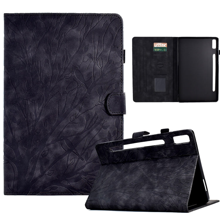 Custodia per tablet PU Fortune Tree Pressure Flower con funzione Wake-up/Sleep, For Lenovo Tab P11 Gen 2, For Lenovo Tab P11 J606F, For Lenovo Tab P11 Pro Gen 2, For Samsung Galaxy Tab A8 10.5 2021