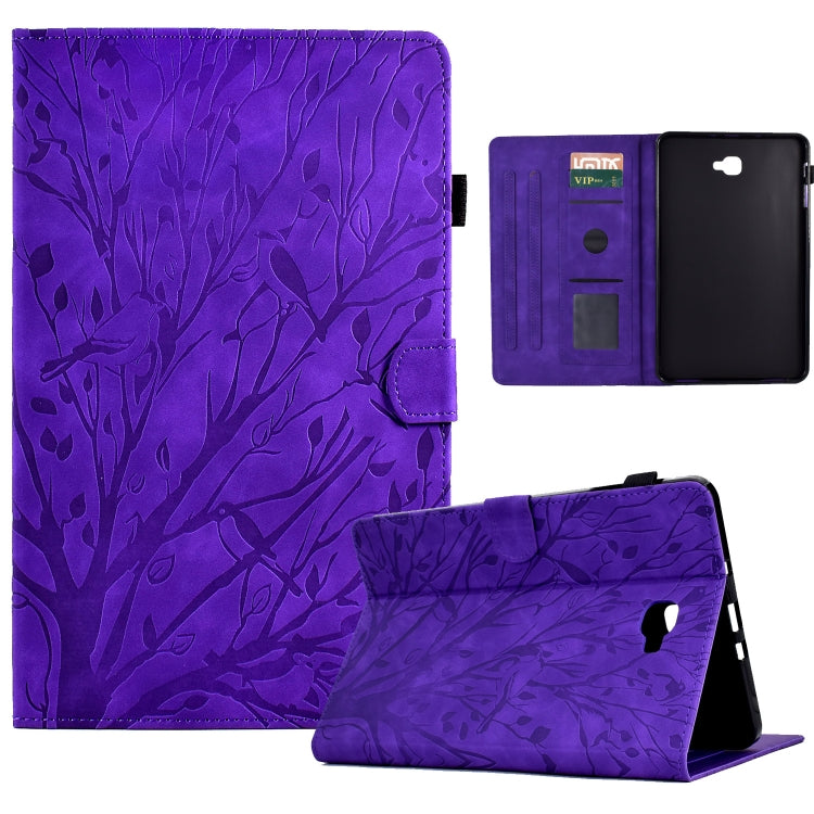 Custodia per tablet PU Fortune Tree Pressure Flower con funzione Wake-up/Sleep, For Samsung Galaxy Tab A 10.1 2016