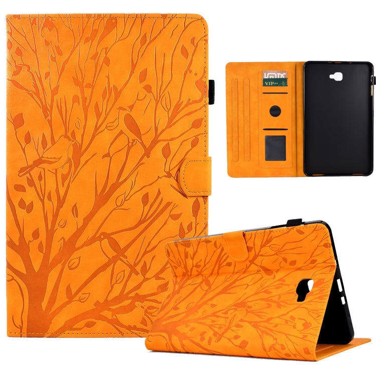Custodia per tablet PU Fortune Tree Pressure Flower con funzione Wake-up/Sleep, For Samsung Galaxy Tab A 10.1 2016