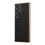 Custodia per telefono con placcatura nano serie Luolai in vera pelle, For Samsung Galaxy S23 Ultra 5G