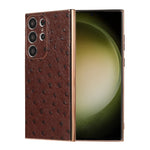 Custodia in pelle struzzo per Samsung Galaxy S23 Ultra