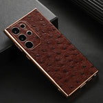Custodia in pelle struzzo per Samsung Galaxy S23 Ultra