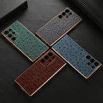 Custodia in pelle struzzo per Samsung Galaxy S23 Ultra