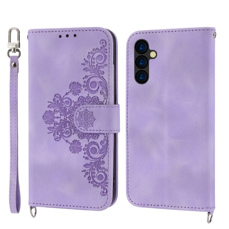 Custodia per telefono in pelle con portafoglio in rilievo con fiori al tatto, For Samsung Galaxy A24 4G Global, For Samsung Galaxy M14 5G Global, For Sony Xperia 1 V 5G, For Sony Xperia 10 V 4G