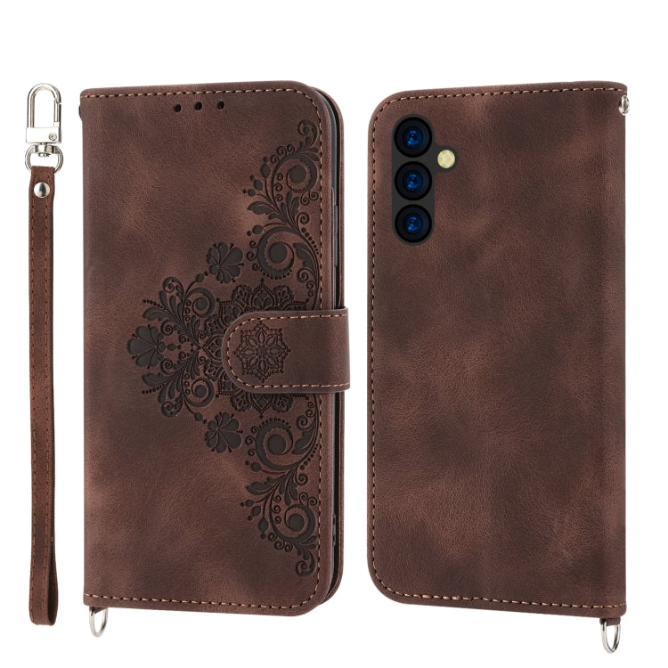 Custodia per telefono in pelle con portafoglio in rilievo con fiori al tatto, For Samsung Galaxy A24 4G Global, For Samsung Galaxy M14 5G Global, For Sony Xperia 1 V 5G, For Sony Xperia 10 V 4G