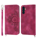 Custodia per telefono in pelle con portafoglio in rilievo con fiori al tatto, For Samsung Galaxy A24 4G Global, For Samsung Galaxy M14 5G Global, For Sony Xperia 1 V 5G, For Sony Xperia 10 V 4G