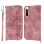 Custodia per telefono in pelle con portafoglio in rilievo con fiori al tatto, For Samsung Galaxy A24 4G Global, For Samsung Galaxy M14 5G Global, For Sony Xperia 1 V 5G, For Sony Xperia 10 V 4G
