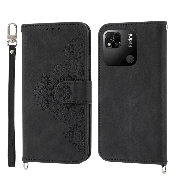 Custodia per telefono in pelle con portafoglio in rilievo con fiori al tatto, For Xiaomi Redmi 12C/11A, For Xiaomi Redmi A1+ 4G/Poco C50 4G, For Xiaomi Redmi K60/K60 Pro, For Xiaomi Redmi Note 12 4G Global
