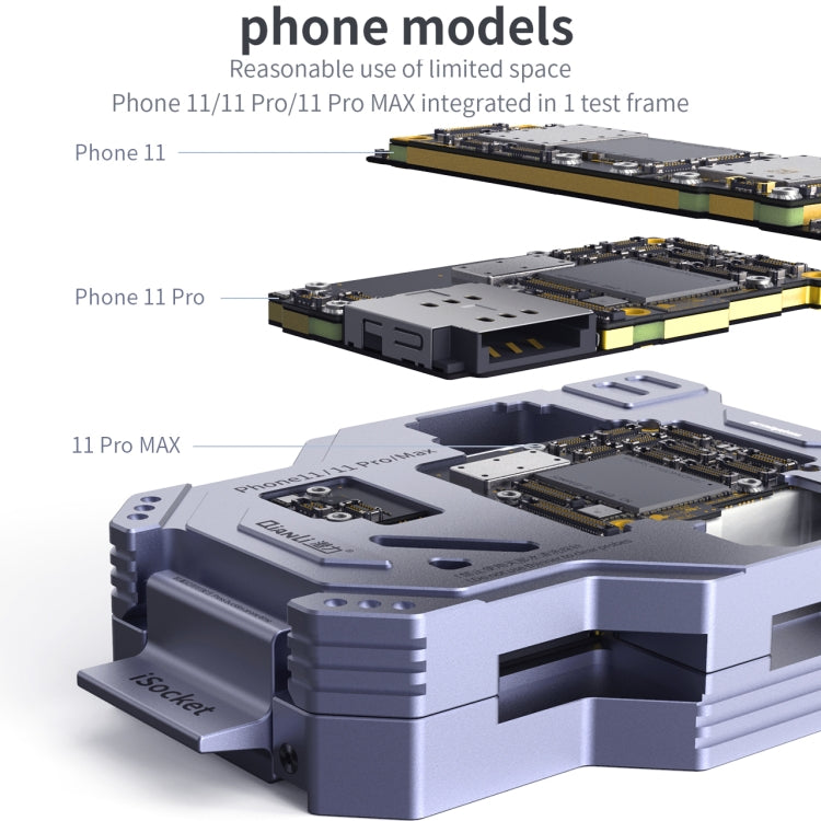 Motherboard Layered Test Fixture Qianli iSocket, Qianli iSocket For iPhone 11 Series, Qianli iSocket For iPhone 12 Series, Qianli iSocket For iPhone 13 Series, Qianli iSocket For iPhone 14 Series