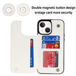 Custodia per telefono in pelle PU rombica con doppia fibbia, For iPhone 14, For iPhone 14 Plus, For iPhone 14 Pro
