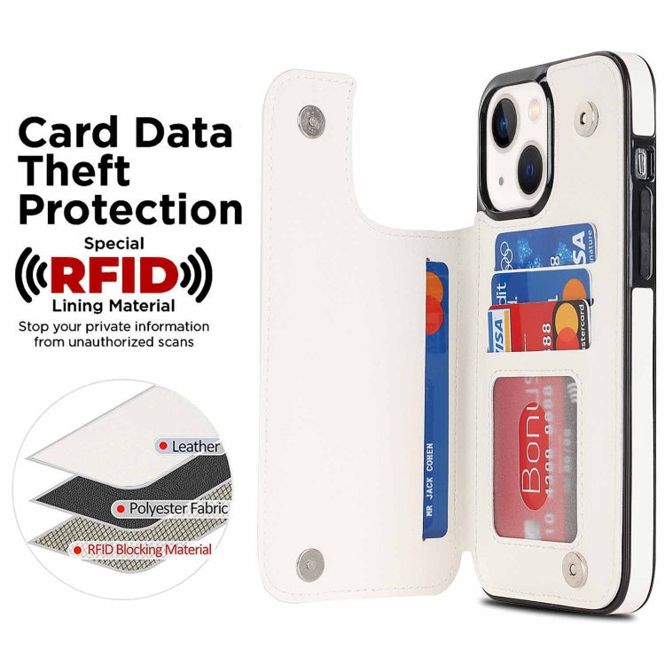 Custodia per telefono in pelle PU rombica con doppia fibbia, For iPhone 14, For iPhone 14 Plus, For iPhone 14 Pro