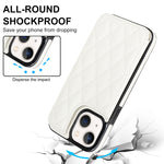 Custodia per telefono in pelle PU rombica con doppia fibbia, For iPhone 14, For iPhone 14 Plus, For iPhone 14 Pro