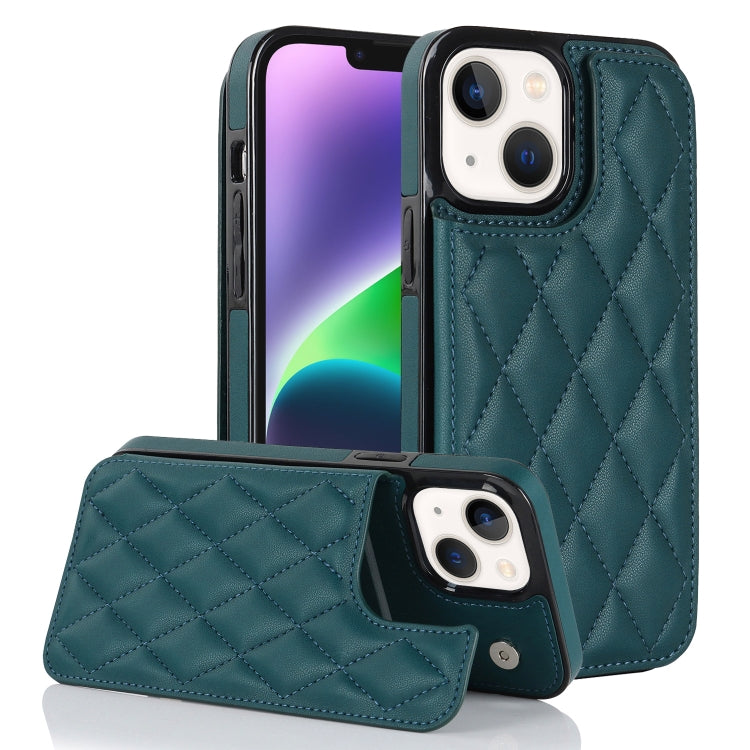 Custodia per telefono in pelle PU rombica con doppia fibbia, For iPhone 14, For iPhone 14 Plus, For iPhone 14 Pro