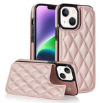 Custodia per telefono in pelle PU rombica con doppia fibbia, For iPhone 14, For iPhone 14 Plus, For iPhone 14 Pro