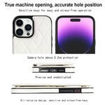 Custodia per telefono in pelle PU rombica con doppia fibbia, For iPhone 14 Pro Max, For iPhone 13, For iPhone 13 mini