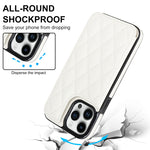 Custodia per telefono in pelle PU rombica con doppia fibbia, For iPhone 14 Pro Max, For iPhone 13, For iPhone 13 mini