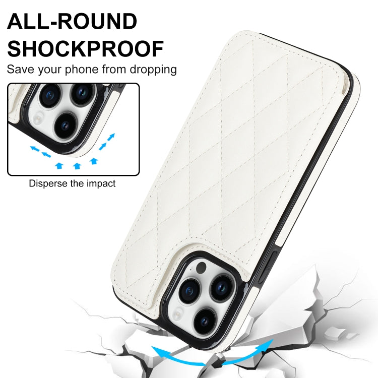 Custodia per telefono in pelle PU rombica con doppia fibbia, For iPhone 14 Pro Max, For iPhone 13, For iPhone 13 mini