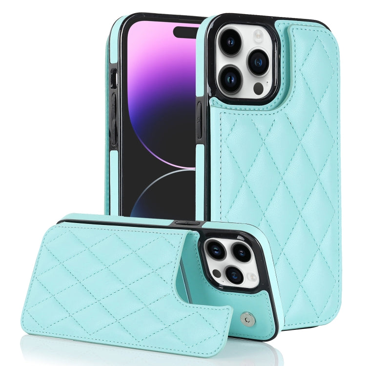 Custodia per telefono in pelle PU rombica con doppia fibbia, For iPhone 14 Pro Max, For iPhone 13, For iPhone 13 mini