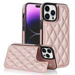 Custodia per telefono in pelle PU rombica con doppia fibbia, For iPhone 14 Pro Max, For iPhone 13, For iPhone 13 mini