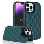 Custodia per telefono in pelle PU rombica con doppia fibbia, For iPhone 14 Pro Max, For iPhone 13, For iPhone 13 mini
