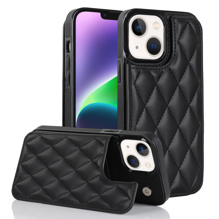 Custodia per telefono in pelle PU rombica con doppia fibbia, For iPhone 14 Pro Max, For iPhone 13, For iPhone 13 mini
