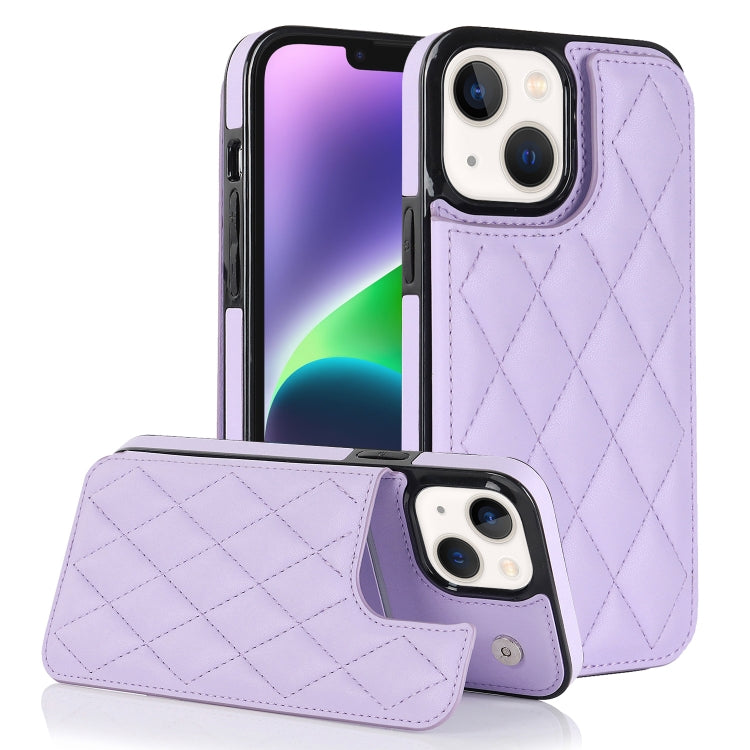 Custodia per telefono in pelle PU rombica con doppia fibbia, For iPhone 14 Pro Max, For iPhone 13, For iPhone 13 mini
