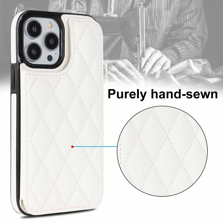 Custodia per telefono in pelle PU rombica con doppia fibbia, For iPhone 13 Pro, For iPhone 13 Pro Max, For iPhone 12