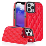 Custodia per telefono in pelle PU rombica con doppia fibbia, For iPhone 13 Pro, For iPhone 13 Pro Max, For iPhone 12