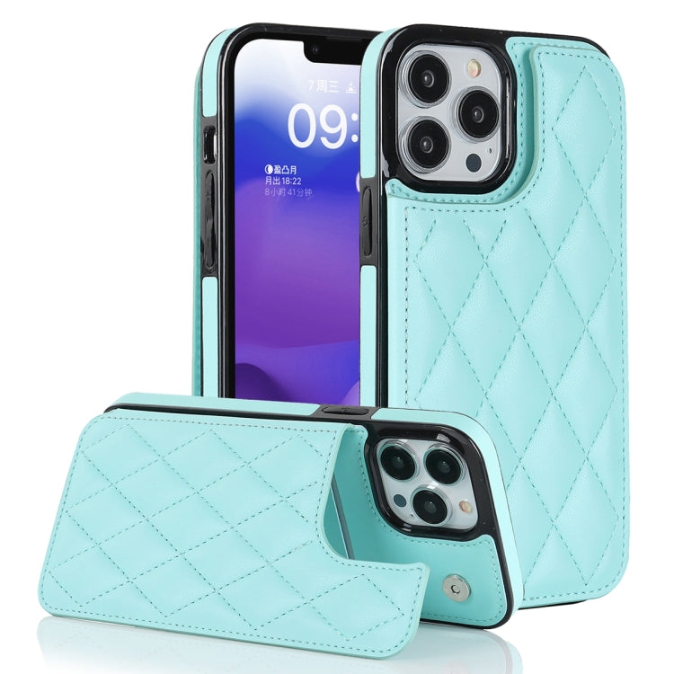 Custodia per telefono in pelle PU rombica con doppia fibbia, For iPhone 13 Pro, For iPhone 13 Pro Max, For iPhone 12
