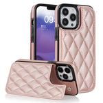 Custodia per telefono in pelle PU rombica con doppia fibbia, For iPhone 13 Pro, For iPhone 13 Pro Max, For iPhone 12