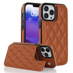 Custodia per telefono in pelle PU rombica con doppia fibbia, For iPhone 13 Pro, For iPhone 13 Pro Max, For iPhone 12