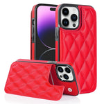 Custodia per telefono in pelle PU rombica con doppia fibbia, For iPhone 13 Pro, For iPhone 13 Pro Max, For iPhone 12