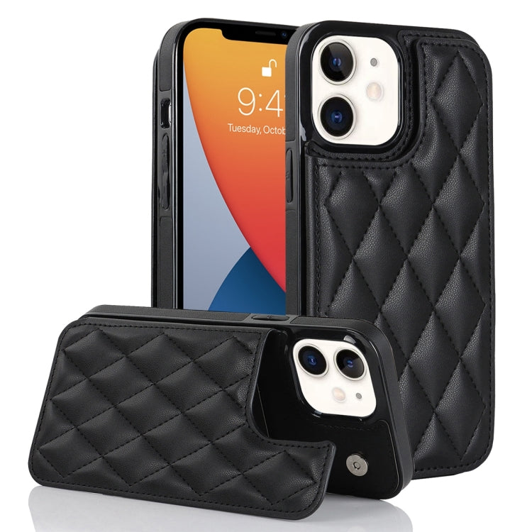 Custodia per telefono in pelle PU rombica con doppia fibbia, For iPhone 13 Pro, For iPhone 13 Pro Max, For iPhone 12
