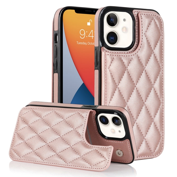 Custodia per telefono in pelle PU rombica con doppia fibbia, For iPhone 13 Pro, For iPhone 13 Pro Max, For iPhone 12