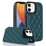 Custodia per telefono in pelle PU rombica con doppia fibbia, For iPhone 13 Pro, For iPhone 13 Pro Max, For iPhone 12