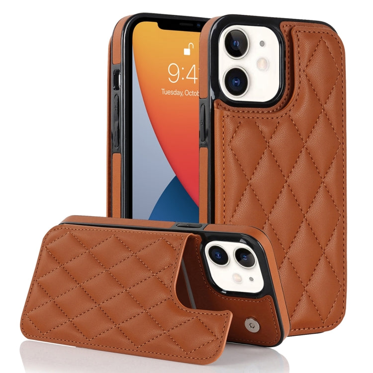Custodia per telefono in pelle PU rombica con doppia fibbia, For iPhone 13 Pro, For iPhone 13 Pro Max, For iPhone 12