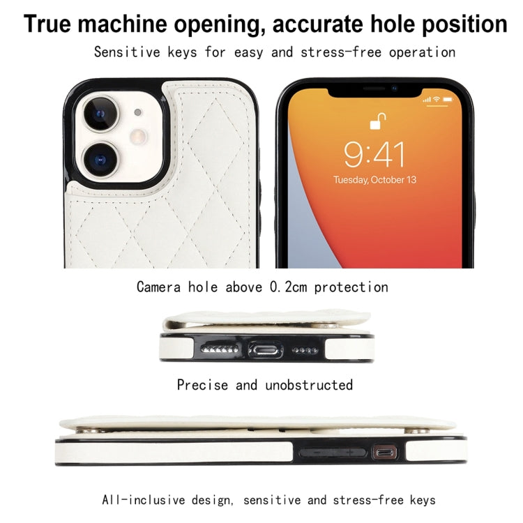 Custodia per telefono in pelle PU rombica con doppia fibbia, For iPhone 12 mini, For iPhone 12 Pro, For iPhone 12 Pro Max