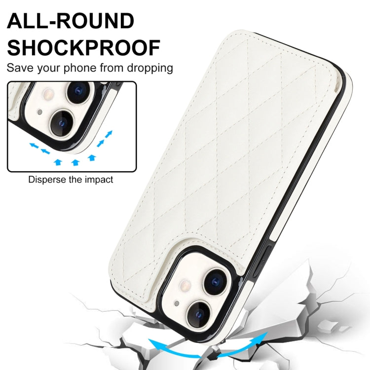Custodia per telefono in pelle PU rombica con doppia fibbia, For iPhone 12 mini, For iPhone 12 Pro, For iPhone 12 Pro Max