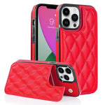 Custodia per telefono in pelle PU rombica con doppia fibbia, For iPhone 12 mini, For iPhone 12 Pro, For iPhone 12 Pro Max