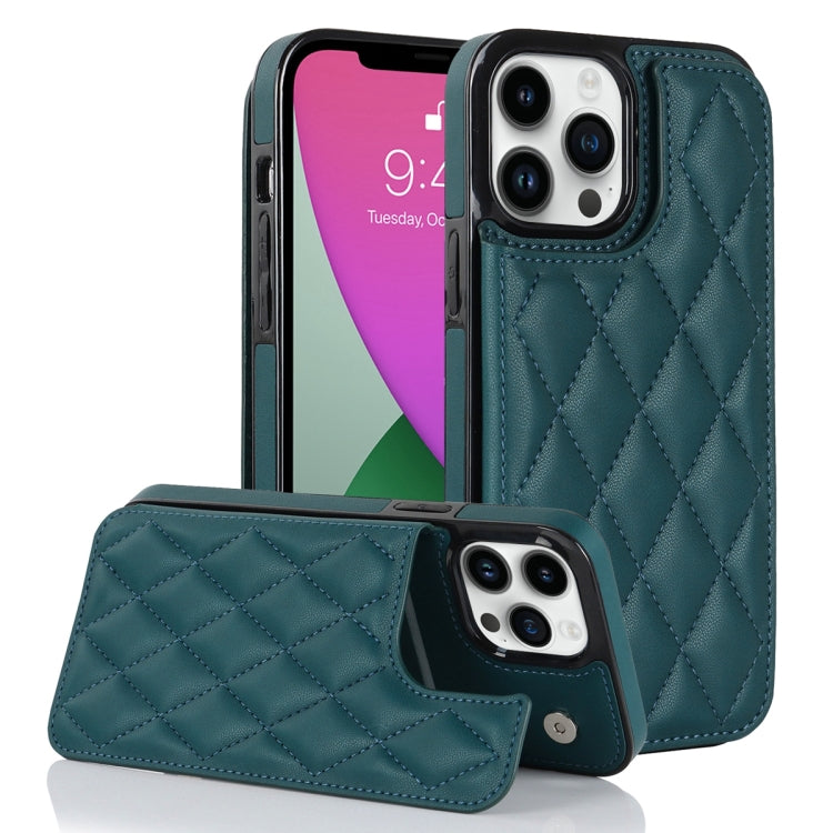 Custodia per telefono in pelle PU rombica con doppia fibbia, For iPhone 12 mini, For iPhone 12 Pro, For iPhone 12 Pro Max