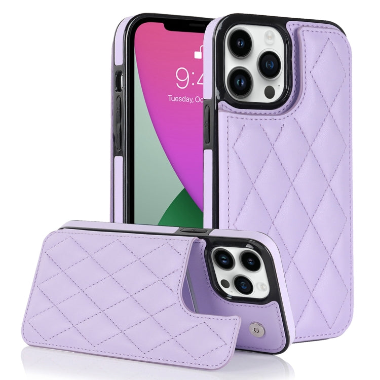Custodia per telefono in pelle PU rombica con doppia fibbia, For iPhone 12 mini, For iPhone 12 Pro, For iPhone 12 Pro Max