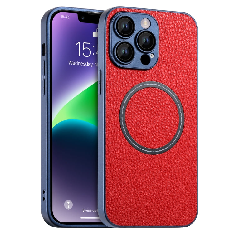 Skin Feel Litchi Texture Custodia magnetica per telefono MagSafe, For iPhone 11 Pro Max