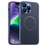 Skin Feel Litchi Texture Custodia magnetica per telefono MagSafe, For iPhone 11 Pro Max