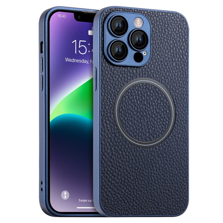 Skin Feel Litchi Texture Custodia magnetica per telefono MagSafe, For iPhone 11 Pro Max