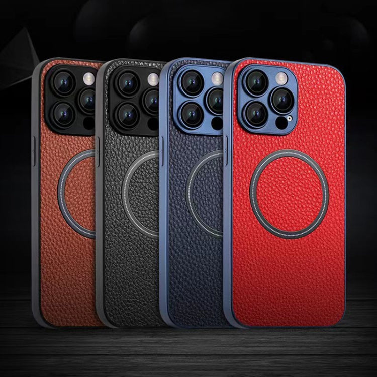 Skin Feel Litchi Texture Custodia magnetica per telefono MagSafe, For iPhone 11 Pro Max