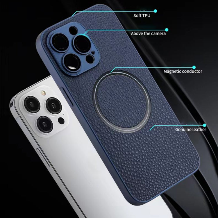 Skin Feel Litchi Texture Custodia magnetica per telefono MagSafe, For iPhone 11 Pro Max
